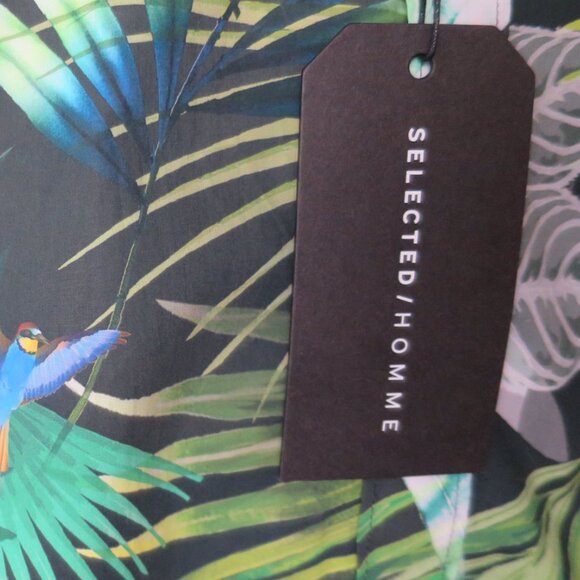 Selected Homme Tropical Short Sleeve Button Down Shirt Size M - Picture 12 of 13